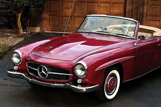 red classic car convertible