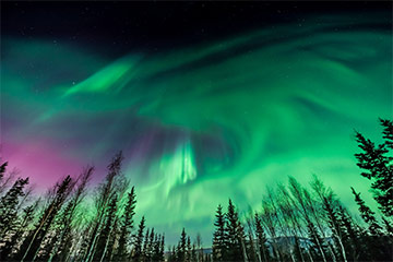 View of the northern lights as seen from Alaska