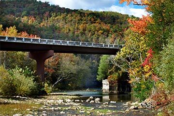 River over a bridge in Arkansas