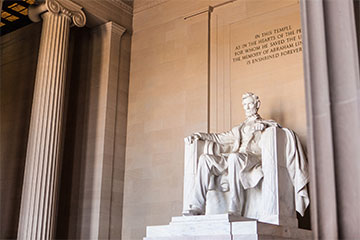 A view of the Lincoln Memorial