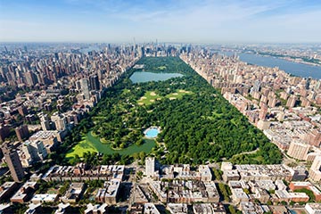 An aerial view of central park in New York