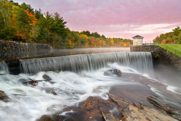 A waterfall in Rhode Island