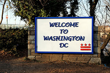 A white welcome to Washington DC road side