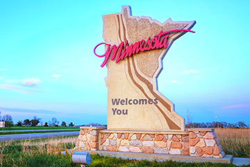 Welcome to Minnesota state sign